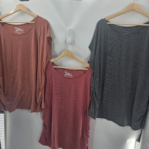 sahalie Tops - Sahalie Bundle of 3 Round Neck Short Sleeved Striped Tops Size 2x